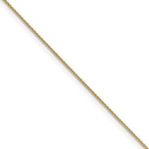 0.65mm, 14k Yellow Gold, Diamond Cut Spiga Chain Necklace, 16 Inch